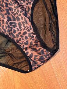 Bare Chapter Bộ 5 quần lót nữ họa tiết da báo gợi cảm kiểu T-back, chất liệu lưới xuyên thấu. - Nhiều màu - Xem 7