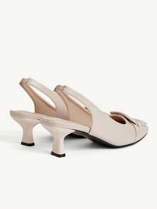 CUCCOO CHICEST Giày cao gót cổ yếm nữ, giày cao gót đế thấp, giày bít mũi nhọn, giày dự tiệc, giày công sở, giày mùa hè, giày cưới, giày cô dâu. - Bột - Xem 4