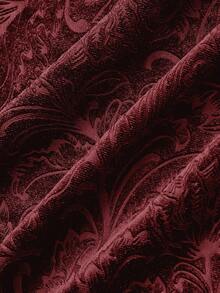 ROMWE Goth Falda elegante de línea A de terciopelo con relieve estilo gótico vintage para mujer - Burdeos - Ver 4