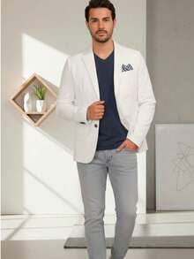 Blazer Casual Busines - White - View 5