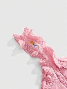 Sweetness Áo len dệt kim xếp nếp phong cách đồng quê Fairycore dành cho nữ - Hồng - Xem 3