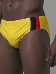 ZELFYO Maillots de bain homme minimalistes décontractés et quotidiens grande taille - Jaune citron - Voir 3