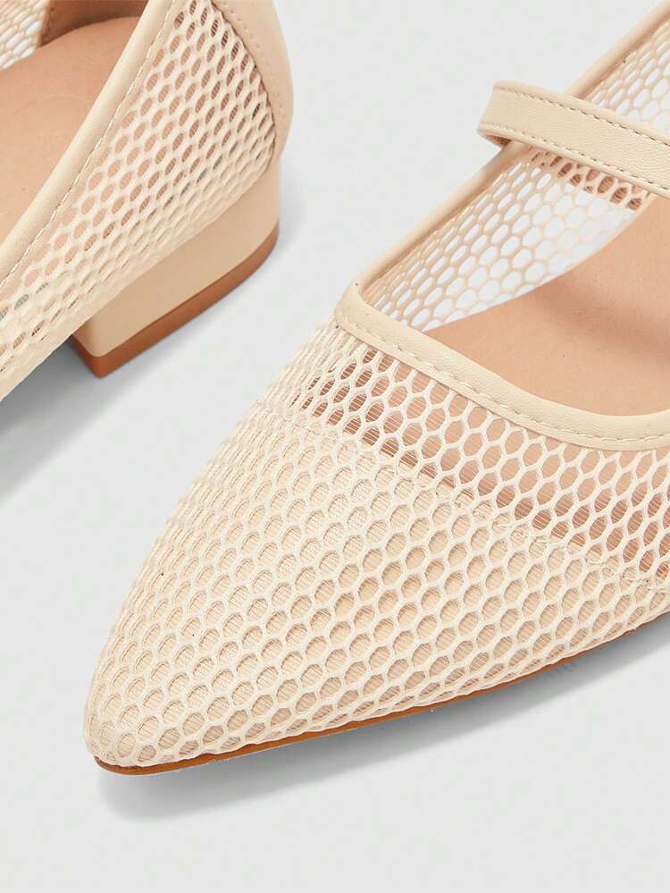 CUCCOO BIZCHIC Women Shoes Classic Fashion Women's Shoes Buckle Decorative Mesh Design Breathable Not Stuffy Feet Elegant Wear Workplace Office Commute Comfortable Women's Shoes