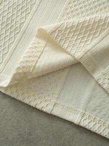 TOKVUE 男士休闲提花针织短袖Polo衫，适合日常通勤 - 杏色 - 查看 7