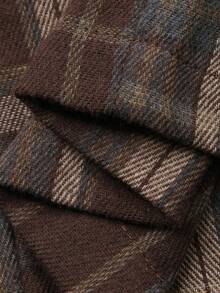 Dazy Tall Women's Tall Plaid Straight Leg Casual Pants - Coffee Brown - View 6
