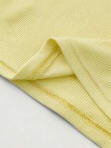 Franclia Women's Solid Color Casual Versatile Daily Wear Top - Yellow - View 4