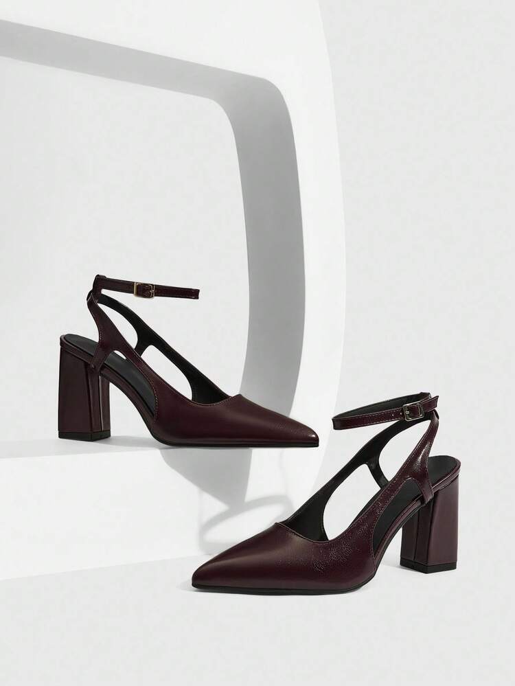 CUCCOO SZL Women's Pointed Toe Buckle Design Fashionable Elegant High Heels