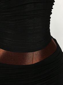 Amplova Bộ 2 món gồm áo ngực lót họa tiết da báo và áo hai dây xuyên thấu dành cho nữ, gợi cảm và phá cách, phù hợp cho trang phục đi nghỉ mát. - màu đen - Xem 9