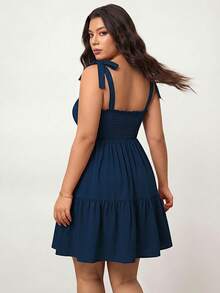 Enliva Cộng với kích thước dây đeo cà vạt màu trơn - Màu xanh hải quân - Xem 2