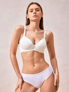 Veilyse 女款極簡純色無鋼圈內衣夏季款 - 白色 - 查看 4