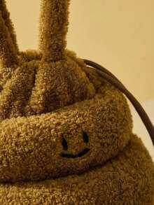 Joivida 1 Buah/2 Buah Tas Serut Wanita Lucu Berbahan Plush, Sempurna untuk Menyimpan Hadiah dan Sebagai Tas Selempang. - A - View 4