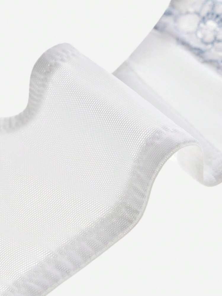 Full Coverage Unlined Embroidered Lace Bra