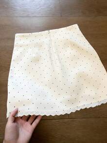 GlowEve 女士波点休闲百搭约会外出迷你裙 - 杏色 - 查看 2