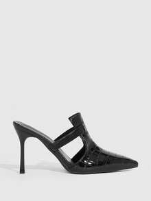 CUCCOO SZL Tacones de mujer de unicolor casual, versátiles y de tacón fino - Negro - Ver 3
