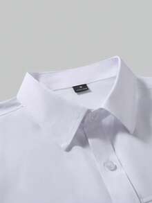 Manfinity Mode Camisa de manga corta casual y de negocios para hombres en color blanco - Blanco - Ver 7