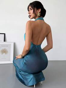 RiviMae 女士时尚优雅休闲性感扎染印花无袖紧身连衣裙 - 彩色 - 查看 9