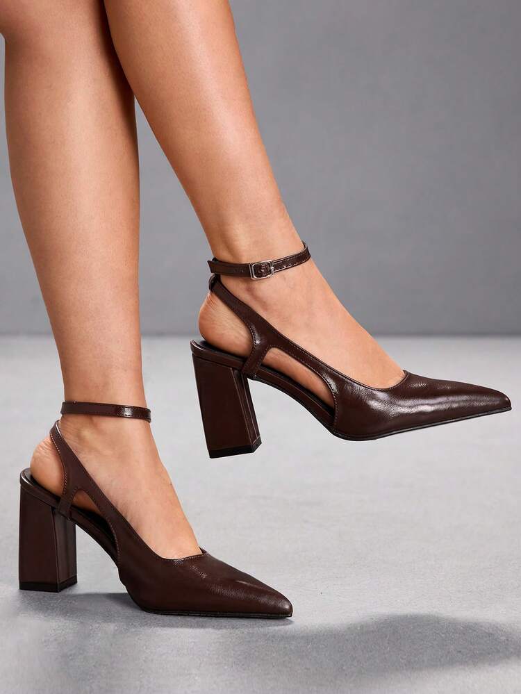 CUCCOO SZL Women's Pointed Toe Buckle Design Fashionable Elegant High Heels