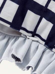 1 件，复古牛仔布猫咪抱枕套，破洞拼接格子荷叶边，波西米亚乡村风沙发装饰抱枕套。 - 深藍色 - 查看 6