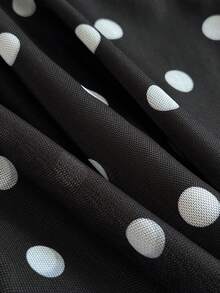 INAWLY Đầm cổ yếm chấm bi và họa tiết hoa dành cho nữ - Nhiều màu - Xem 4