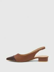 CUCCOO BIZCHIC Women Shoes Classic Fashion Women's Shoes Color Block Splicing Elegant Wear Workplace Office Commute Comfortable Women's Shoes - Brown - View 3