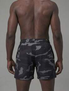 ZELFYO Men's Camouflage Print Drawstring Waist Beach Shorts - Multicolor - View 2