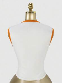 SHEIN SXY Sexy Cropped Sleeveless Vest With Numeric Print, Streetwear Style, Spring/Summer - Purple - View 2