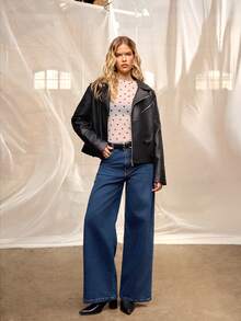 Daynim Jeans de cintura alta y pierna ancha - Azul lavado medio - Ver 7