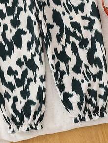 Young Girls Tropical Plant Print Loose Jumpsuit, Cute, Casual, Fashionable, Versatile, Suitable For Party, Outing, Sister Photo Shoot, Park, Camping, Vacation, Daily Leisure - Multicolor - View 6