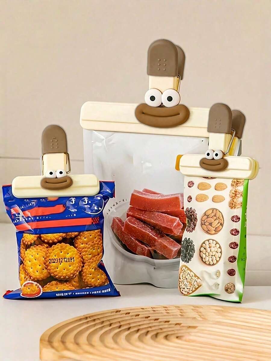 Cute Cartoon Closure Clips, Multi-Functional Sealers, Moisture-Proof Storage Clips, Suitable For Kitchens, Offices, And Schools – Plastic Bag Sealing Clips, Home Kitchen Storage Accessories. - one size fits all - View 1