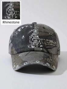 ROMWE Goth 1 女士便签贴纸钻孔透气棒球帽户外可调节帽 - 彩色 - 查看 5