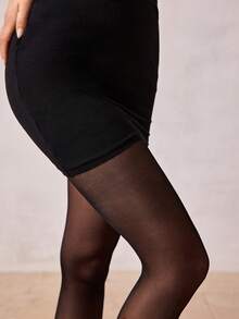 1双日常通勤连裤袜，具有收腹提臀功能，舒适保暖。 - 黑色 - 查看 7