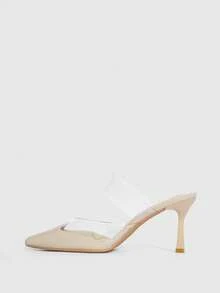 CUCCOO SZL Pointed Toe Women's High Heel Pumps, Jelly Patchwork PU Leather, Sexy For Party & Evening - Apricot - View 5