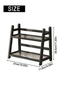 Cirelle Modern 2-Tier Desktop Cup Organizer - Minimalist Countertop Storage Shelf For Coffee Bar, Kitchen - Black - View 6