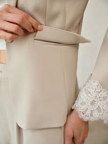 MOTF PREMIUM WOMEN'S FASHIONABLE PATCHWORK THIN BLAZER - Green - View 7