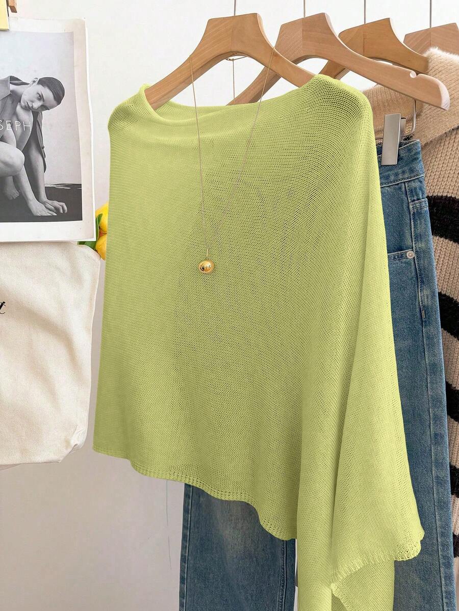 GlowEve Áo choàng Poncho dáng rộng thoải mái dành cho nữ, thích hợp cho kỳ nghỉ xuân/hè. - Màu xanh Ô liu - Xem 1
