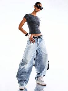 LYSMO 男女通用宽松版型浅灰色T恤 - 春夏度假款 - 2025新款 - 黑色 - 查看 8