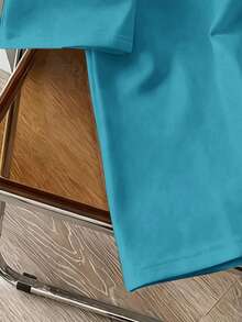 Manfinity Joysei Áo thun nam dáng rộng, vai rớt, in chữ nổi, thích hợp cho kỳ nghỉ hè ở bãi biển. - Màu xanh ngọc - Xem 4