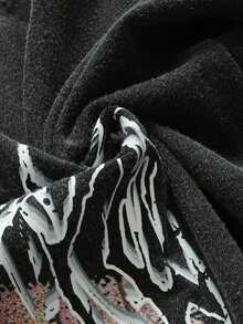 ROMWE MEN Street Life 青少年男孩字母和眼镜图案圆领短袖街头风T恤 - 黑色 - 查看 6