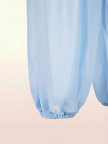 2026 New Deep V-Neck Casual Vacation Lantern Pants Jumpsuit For Women - Blue - View 13