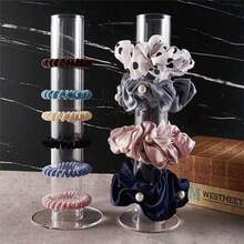 1 pieza Organizador de gomas de pelo de tubo de acrílico transparente, estante de almacenamiento multifuncional para relojes, pulseras y joyas con cuentas - transparente - Ver 3