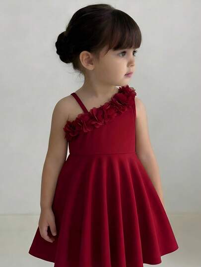 SHEIN 女婴优雅碎花吊带连衣裙