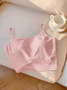 Comfortcana Áo tank top nữ cỡ lớn màu trắng có đệm mút, thiết kế xoắn phía sau, thích hợp cho mùa xuân/hè. - Màu Hồng baby - Xem 4