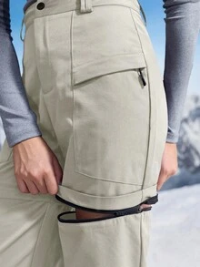 In My Nature Women's Solid Color Detachable Zipper Hiking Pants - Light Grey - View 3