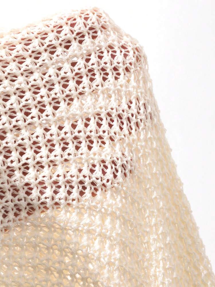 Women's Solid Color Lightweight Polo Hollow Short Sleeve Casual Vacation Summer Thin Knit Top