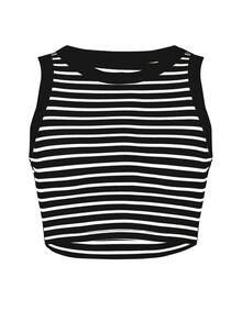 INAWLY Solva Women'S Striped Cropped Tank Top Graphic Tees Women Tops - Black - View 4