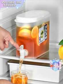 冰箱冷水壶带水龙头冷水桶 3.5升大容量果汁茶饮壶家用冷萃壶 - 彩色 - 查看 3