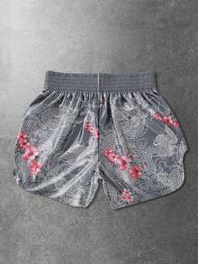 ROMWE MEN Anime Men's Collaboration Boxing Shorts - Grey - View 2