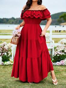 Sunnyshic Đầm đỏ trễ vai xếp ly thanh lịch và trang trọng cỡ lớn, đầm đỏ đi nghỉ mát mùa xuân/hè, đầm đỏ midi, đầm đỏ xếp ly, đầm đi biển đỏ, đầm kiểu Tây Ban Nha, đầm hè cho nữ, đầm nữ dự tiệc, đầm nữ thường ngày, đầm nữ thanh lịch cổ điển, đầm nữ đi nghỉ mát, đầm bán chạy nhất, đầm đẹp cho nữ, đầm trễ vai cho nữ. - Đỏ - Xem 6