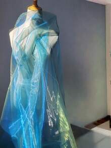 1pc High-Quality Iridescent Organza Fabric, Laser Gradient, See-Through, Perfect For Diy Designer Dance Costumes. - multicolor - View 3