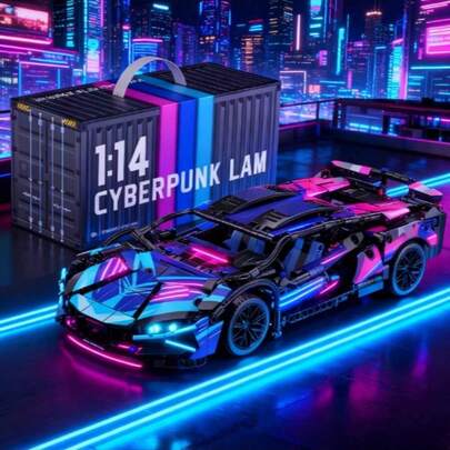 1pc 2025 New 800+ Pieces Cyberpunk 911 Starry Sky Racing Car Building Blocks Toy Model, Cyberpunk Style Racing Car, Cultivate Hands-On Ability, Creative Assembly Model, Waiting For You To Assemble, Collectible Display Piece (Needs Assembly) - Interactive, Socializing Essential, Home Decor, Hot Seller, Explosion Model, Gift For Boyfriend/Girlfriend, Birthday Gift, Valentine's Day Gift, Wedding Supplies, New Year Gift, Perfect Gift, Gift, Gift For Boys, Boys' Birthday Gift